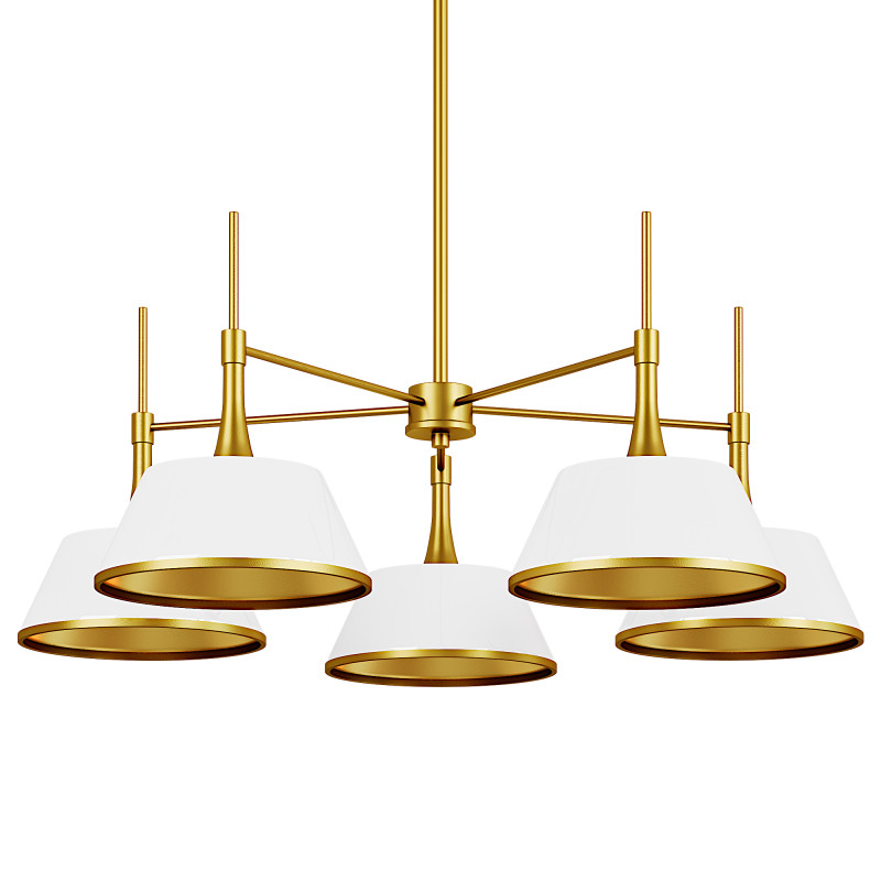 Mid-Century Modern 5-Light Wheel Chandelier Modelo 3D .c4d .max .obj .3ds .fbx .stl .blend