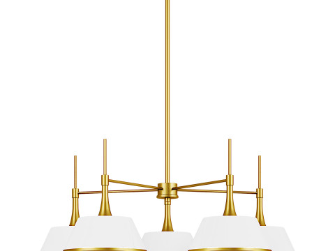 Mid-Century Modern 5-Light Wheel Chandelier Modelo 3D