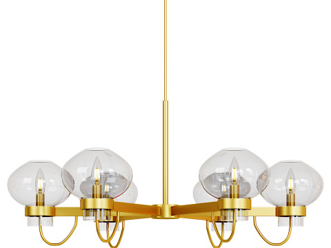 Cluster Clear Glass Chandelier 3D Model