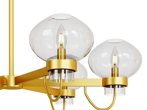 Cluster Clear Glass Chandelier 3Dモデル