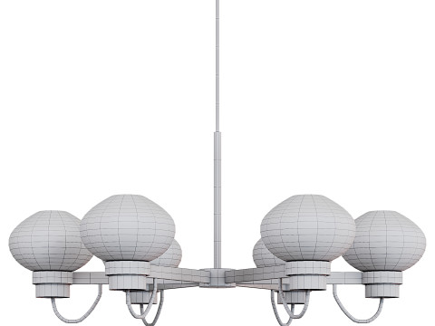Cluster Clear Glass Chandelier 3Dモデル