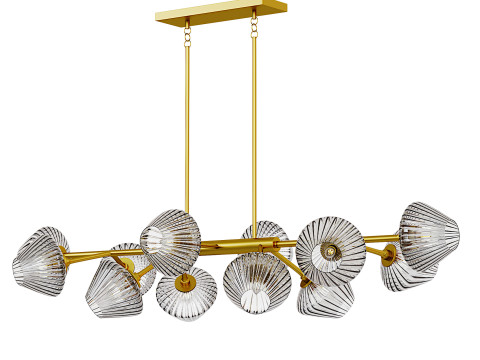 Modern 12-light Dimmable Gold Sputnik Empire Chandelier 3Dモデル