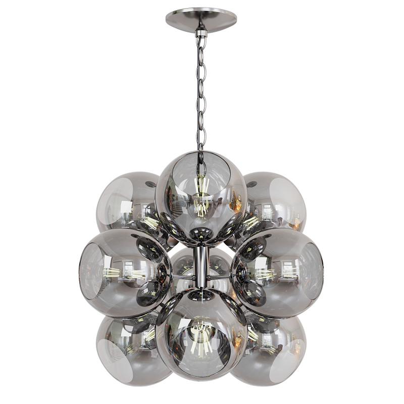 Sputnik Sphere Chandelier Modern Smoked Glass Globe Lamp 3D Model .c4d .max .obj .3ds .fbx .stl .blend