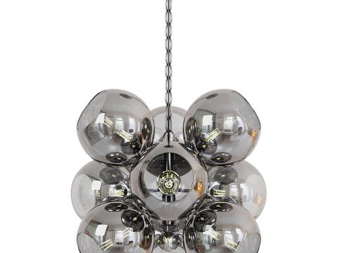 Sputnik Sphere Chandelier Modern Smoked Glass Globe Lamp 3D Model