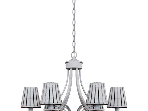 6-Light Brass Modern Crystal Chandelier Modelo 3D