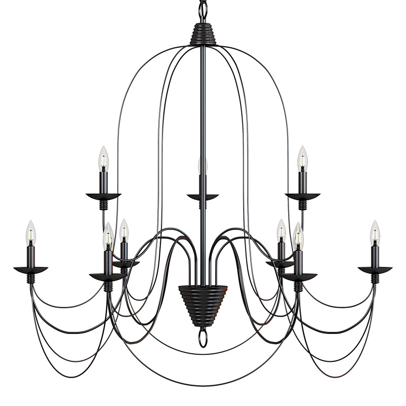 Blakely 9 light chandelier 3D Model .c4d .max .obj .3ds .fbx .stl .blend