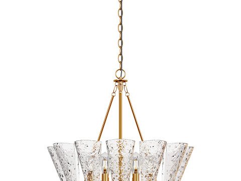 Fenro Modern Gold 6-Light Chandelier Modèle 3D
