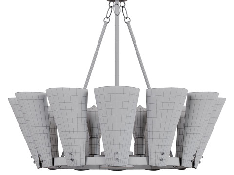 Fenro Modern Gold 6-Light Chandelier Modèle 3D