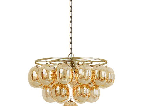 Gold Bulb Cluster Chandelier 3Dモデル