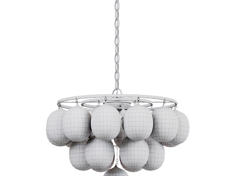 Gold Bulb Cluster Chandelier 3Dモデル