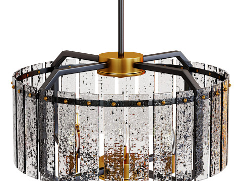 Black Modern Crystal Chandelier 3D Model