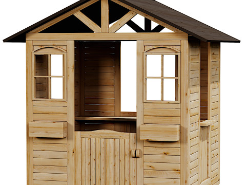 EROMMY Wooden Adventure Cottage Playhouse for kids 3D 模型