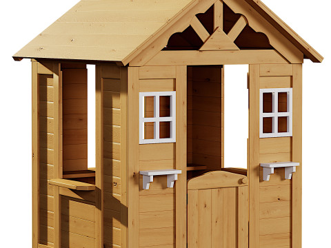 Wooden Kids Playhouse 3D मॉडल