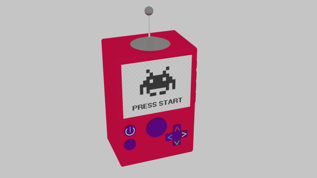 Childrens game console Red console for remote control 3D Модель .c4d .max .obj .3ds .fbx .stl .blend 