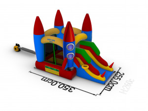 Space themed Inflatable Home Bouncer for Kids 255x350H260 Modelo 3D