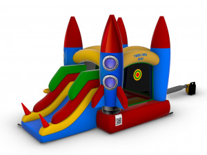 Space themed Inflatable Home Bouncer for Kids 255x350H260 Modelo 3D