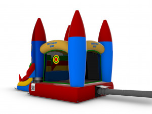 Space themed Inflatable Home Bouncer for Kids 255x350H260 Modelo 3D