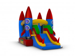 Space themed Inflatable Home Bouncer for Kids 255x350H260 Modelo 3D