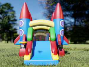 Space themed Inflatable Home Bouncer for Kids 255x350H260 Modelo 3D