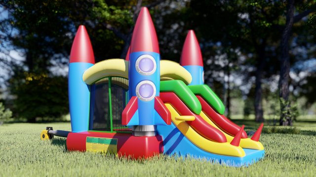 Space themed Inflatable Home Bouncer for Kids 255x350H260 Modelo 3D .c4d .max .obj .3ds .fbx .stl .blend 