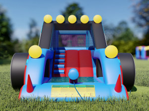 Inflatable Castle - Rally Cars 3D Model
