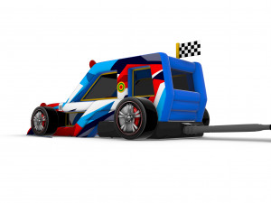 Inflatable Castle - Rally Cars 3D Model