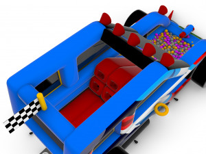 Inflatable Castle - Rally Cars 3D Model