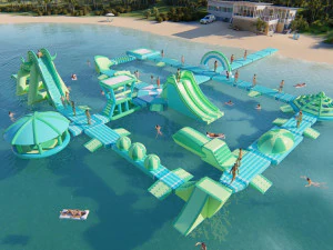 インフレータブル アクアパーク障害物コース 3Dモデル