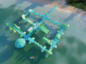 Inflatable Aquapark Obstacle Course 3D Model