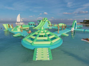 Inflatable Aquapark Obstacle Course 3D Model