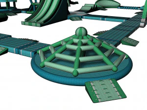 Inflatable Aquapark Obstacle Course 3D Model