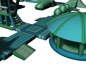 Inflatable Aquapark Obstacle Course 3D Model