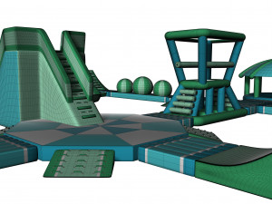 Inflatable Aquapark Obstacle Course Model 3D
