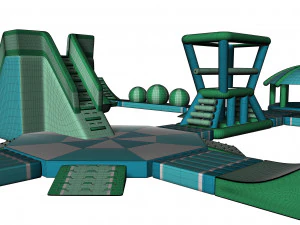 Inflatable Aquapark Obstacle Course 3D Model