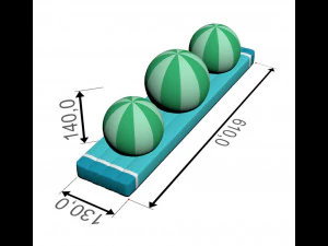 Inflatable Aquapark Obstacle Course 3D Model
