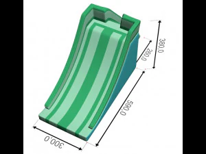 Inflatable Aquapark Obstacle Course 3D Model