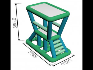 Inflatable Aquapark Obstacle Course 3D Model