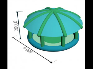 Inflatable Aquapark Obstacle Course 3D Model