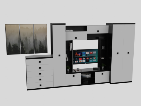 Wall Table furniture hous design 3D मॉडल