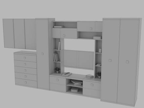 Wall Table furniture hous design 3D मॉडल