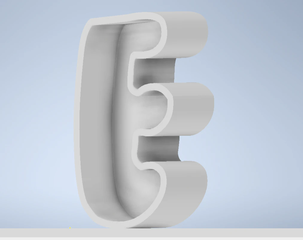 Lettera E Bubblegum 3D Print Model .c4d .max .obj .3ds .fbx .stl .blend 