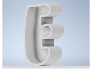 Буква E Жевательная резинка 3D Принт Модель
