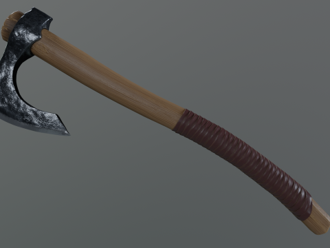 바이킹수염이 도끼 3D 모델