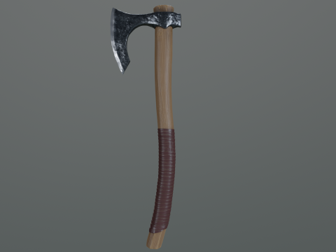바이킹수염이 도끼 3D 모델