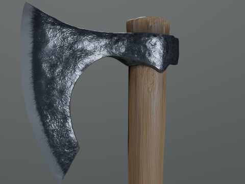 바이킹수염이 도끼 3D 모델