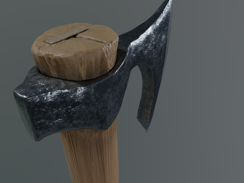 바이킹수염이 도끼 3D 모델