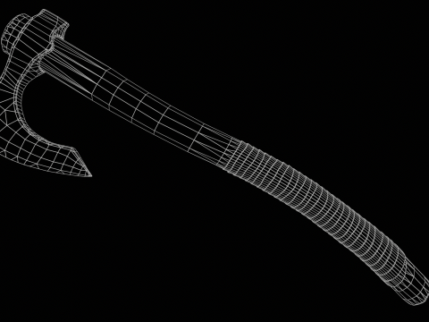바이킹수염이 도끼 3D 모델