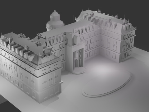 Wayne Manor - Batmans Mansion High-Quality Modello 3D