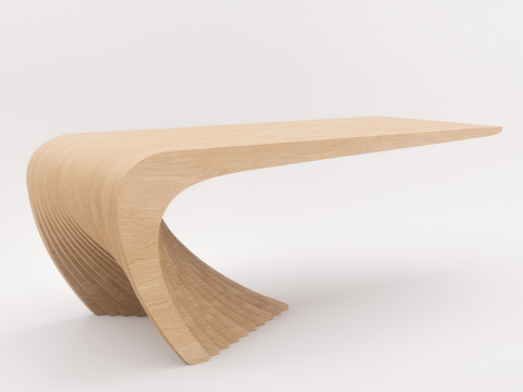 Woodbang Touchey parametric coffee table Oak Wood 3D मॉडल