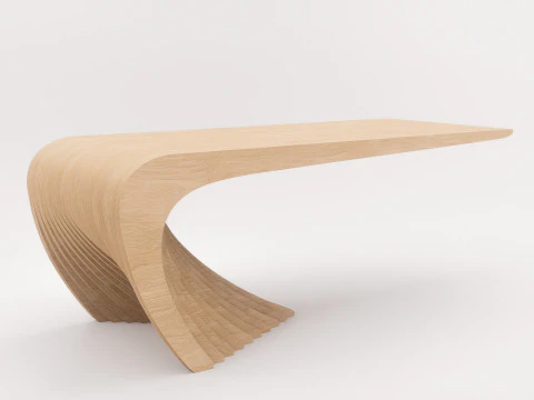 Woodbang Touchey parametric coffee table Oak Wood 3D Model